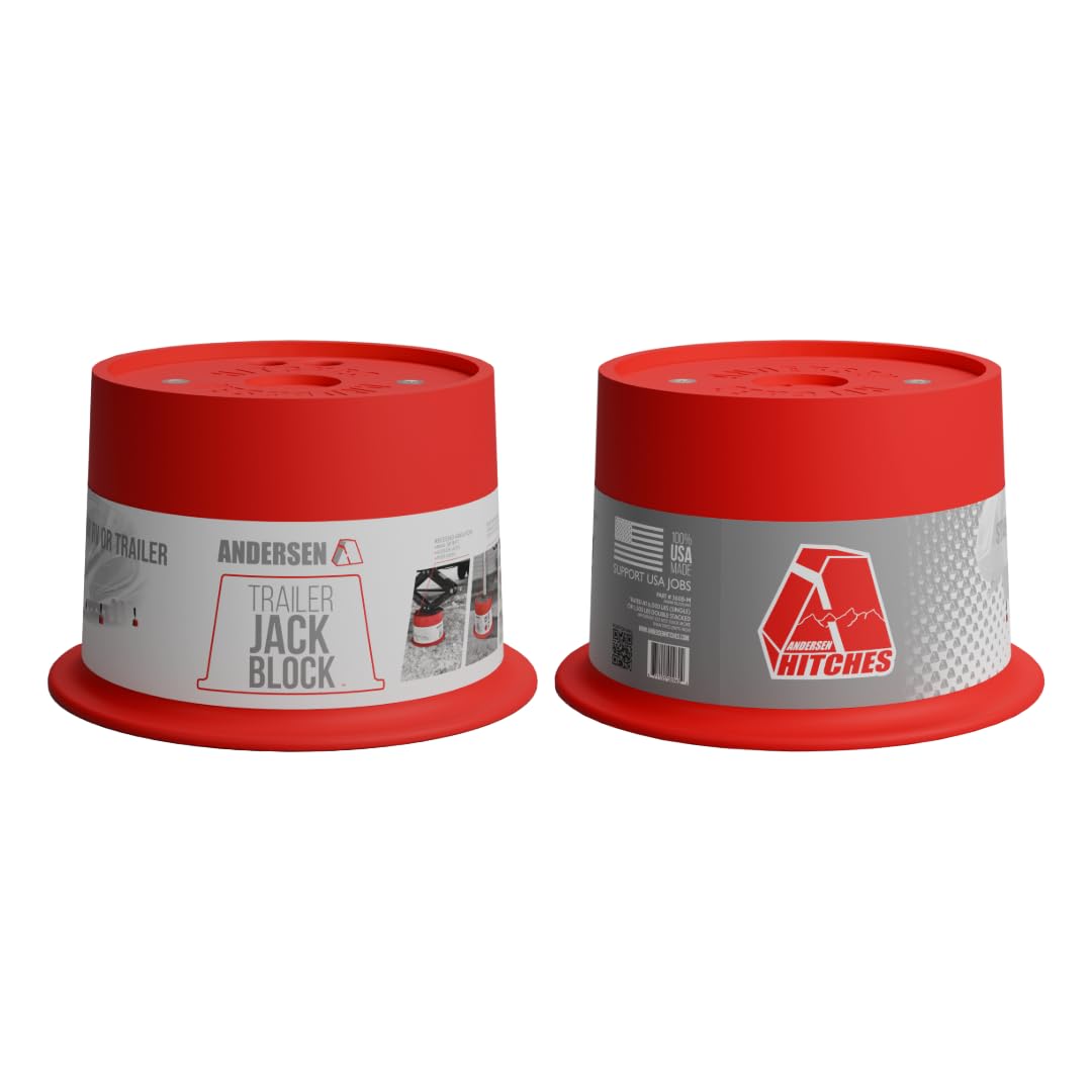 ANDERSEN HITCHES | RV Accessories and Supplies | Trailer Jack Blocks 2-Pack w/ Magnets | Leveling Stabilizers Jackstands Quickjack | 3608