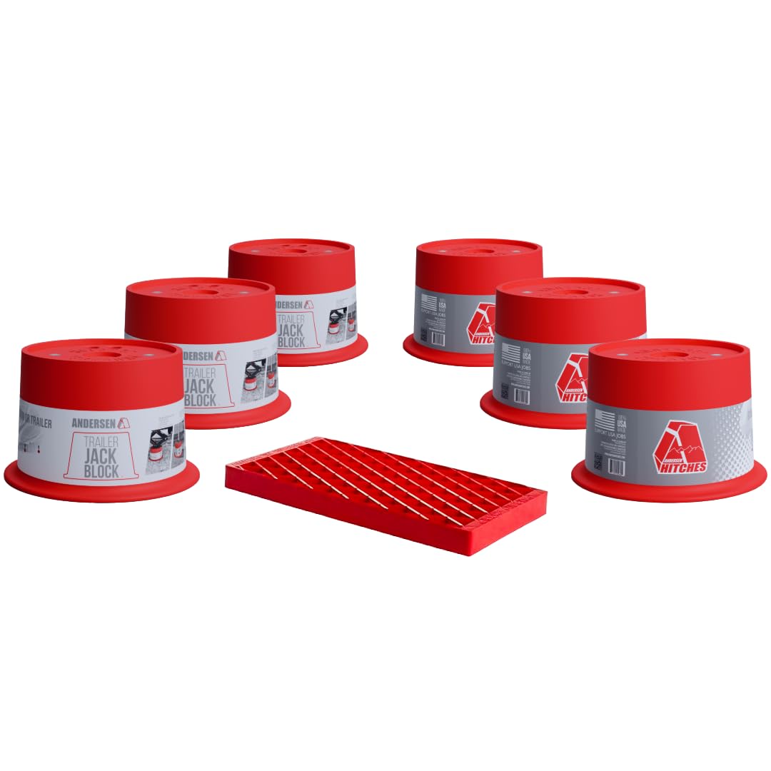 ANDERSEN HITCHES | RV Accessories and Supplies | Trailer Jack Blocks 2-Pack w/ Magnets | Leveling Stabilizers Jackstands Quickjack | 3608