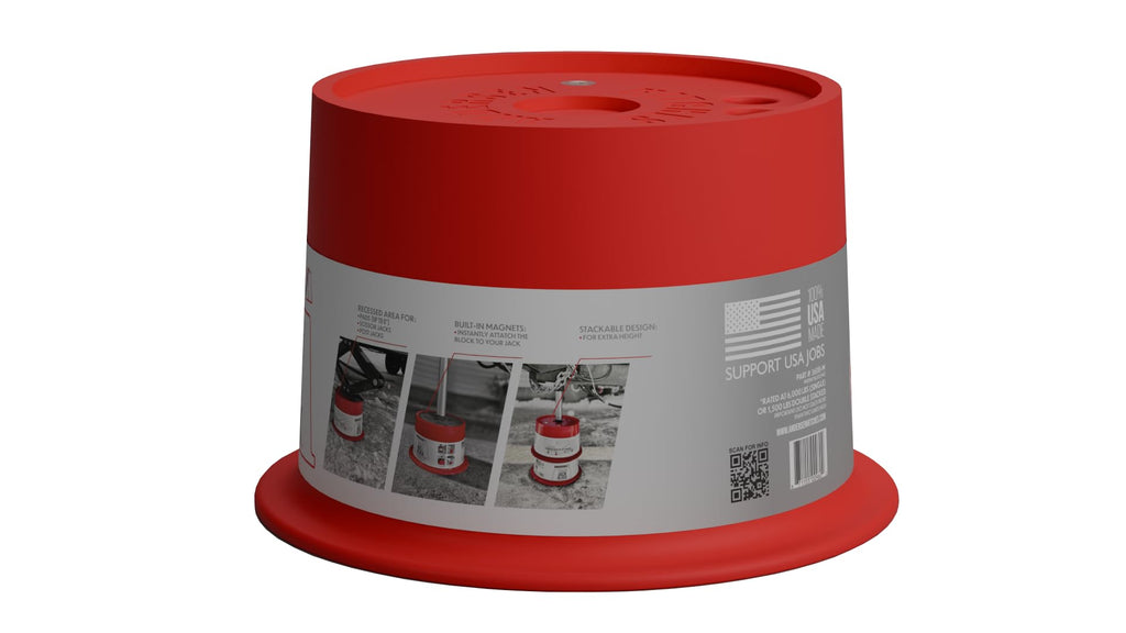 ANDERSEN HITCHES | RV Travel Accessories | 1-Pack Trailer Jack Block w/ Magnets | Quick Leveling Stabilizers for Trailers Jackstand Level Quickjack Heavy Duty Utility Blocks | 3608