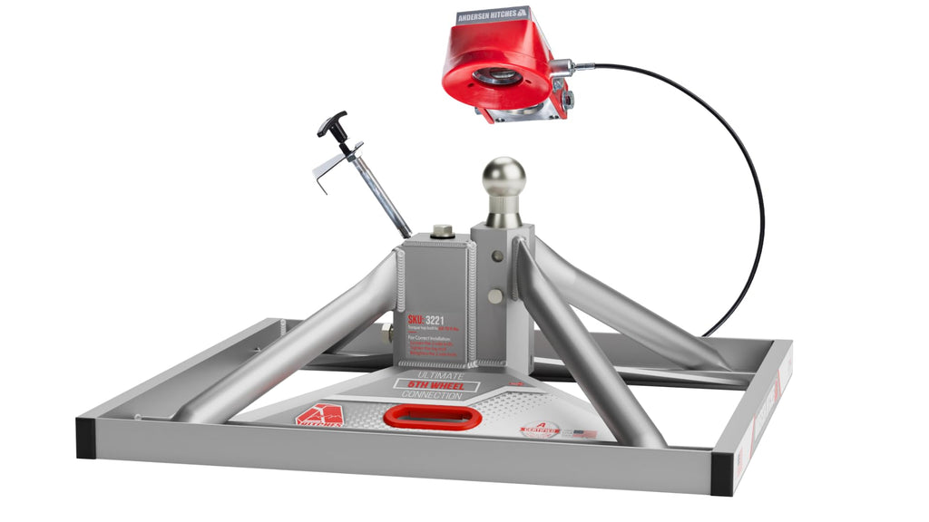ANDERSEN HITCHES | Ultimate 5th Wheel Connection | 9" Tall Base Lowered for Flatbed Trucks | Aluminum Fifth Wheel Hitch | Trailer Towing Accessories | 24,000 lbs GTWR and 4,500 lb tongue weight | 3221