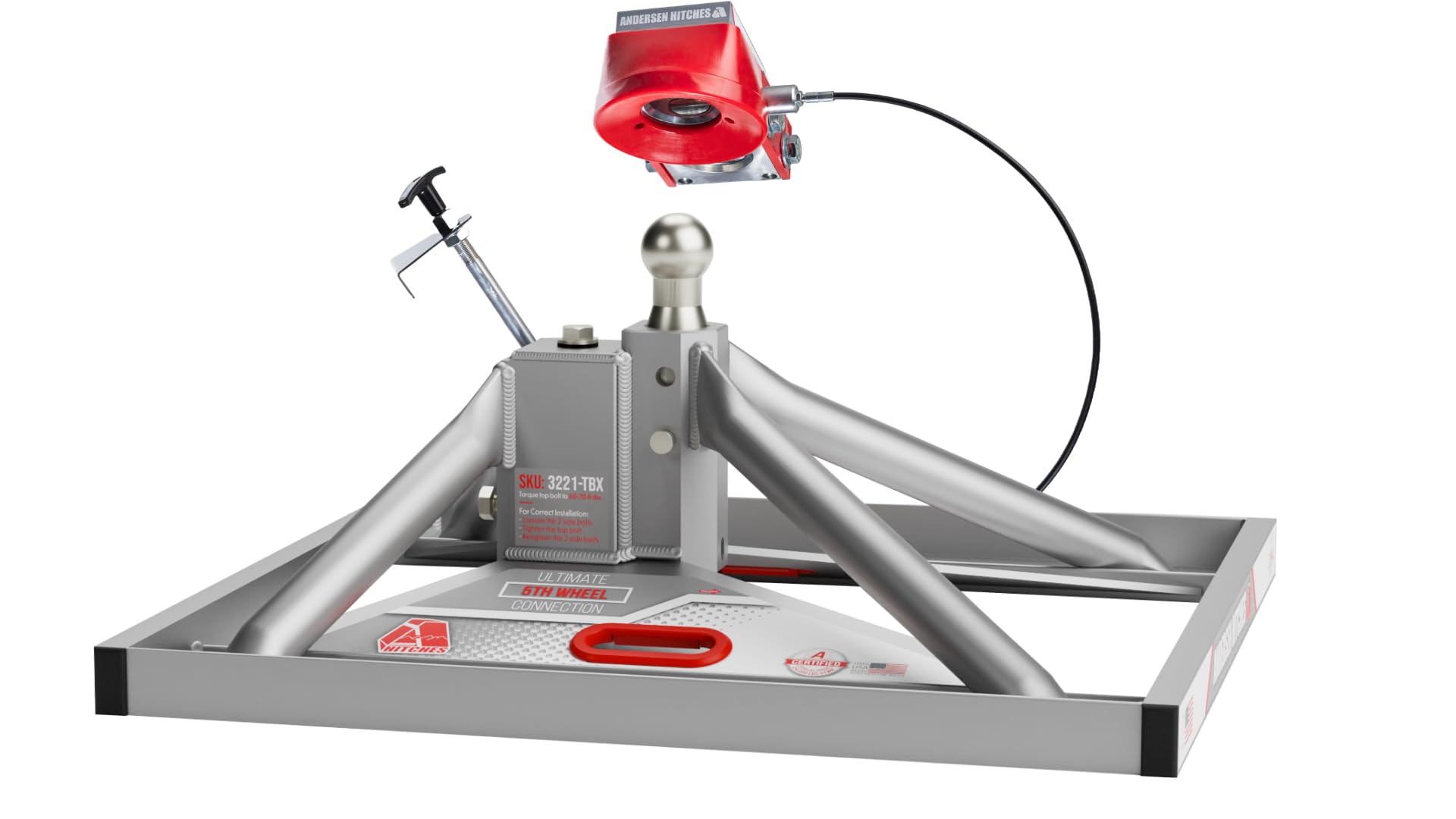 ANDERSEN HITCHES | Ultimate 5th Wheel Connection | 9" Tall Base Lowered for Flatbed Trucks | Aluminum Fifth Wheel Hitch | Trailer Towing Accessories | 24,000 lbs GTWR and 4,500 lb tongue weight | 3221