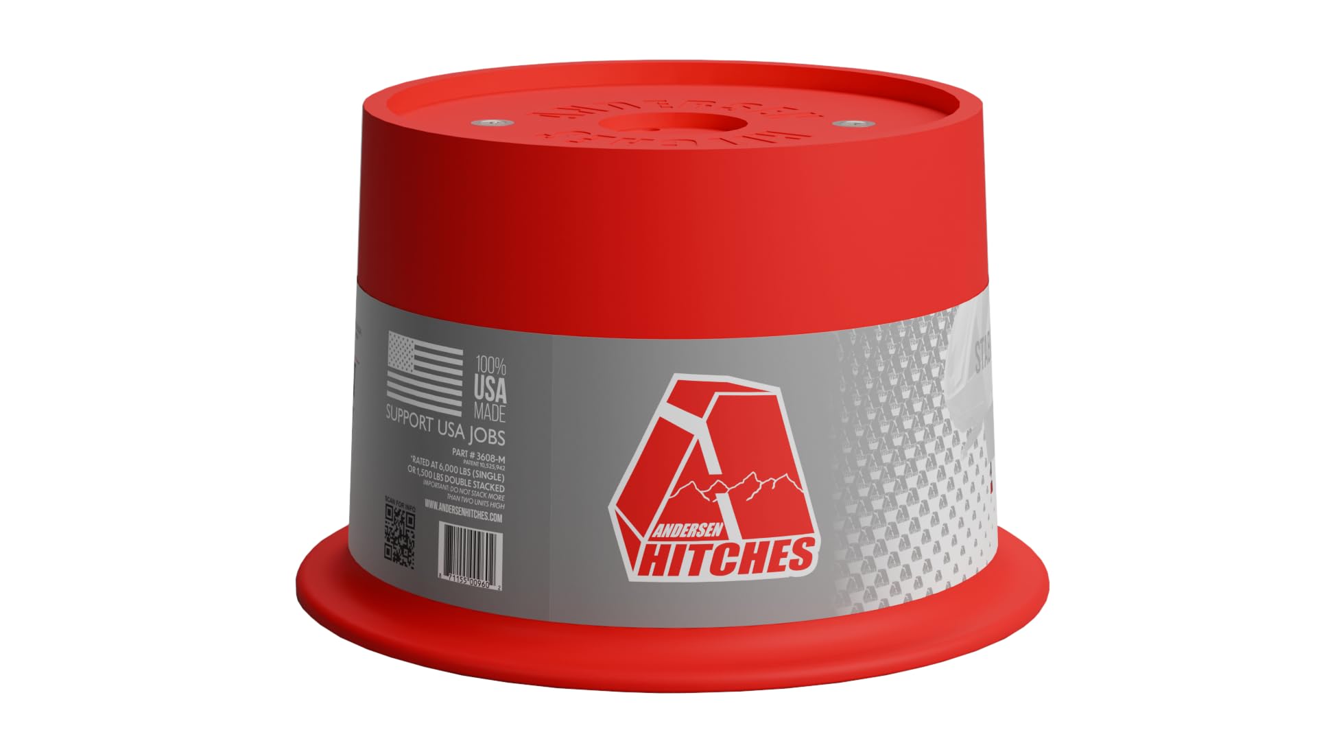 ANDERSEN HITCHES | RV Travel Accessories | 1-Pack Trailer Jack Block w/ Magnets | Quick Leveling Stabilizers for Trailers Jackstand Level Quickjack Heavy Duty Utility Blocks | 3608