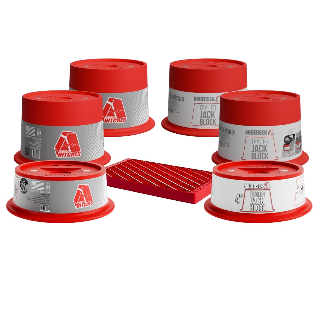 ANDERSEN HITCHES | RV Accessories and Supplies | Trailer Jack Blocks 2-Pack w/ Magnets | Leveling Stabilizers Jackstands Quickjack | 3608