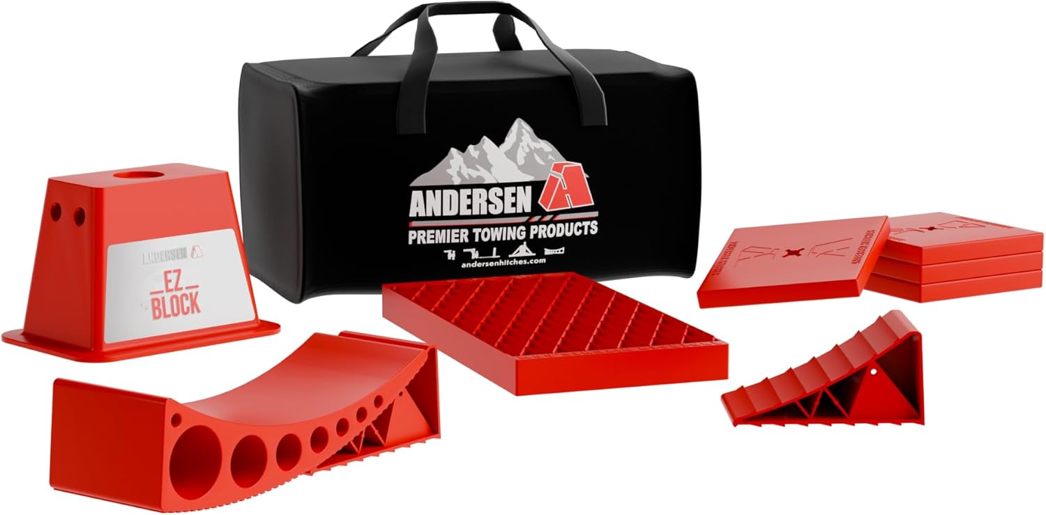 ANDERSEN HITCHES | RV and Trailer Accessories | Ultimate Trailer Gear Bag featuring the EZ Block | The Best Leveling System for RVs | 3603