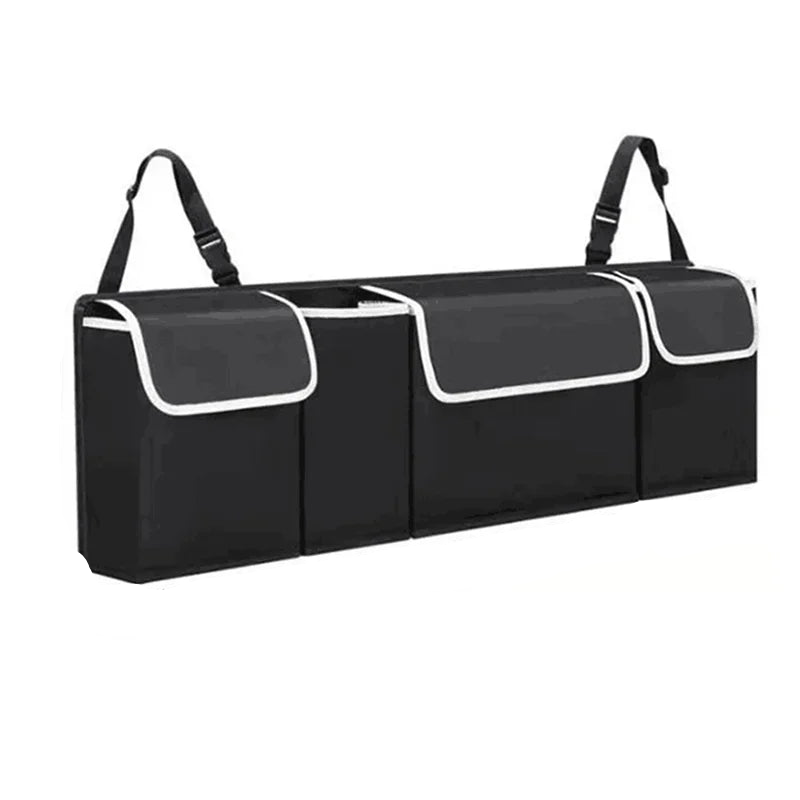 Car Trunk & Backseat Organizer High Capacity Multi Pocket Black